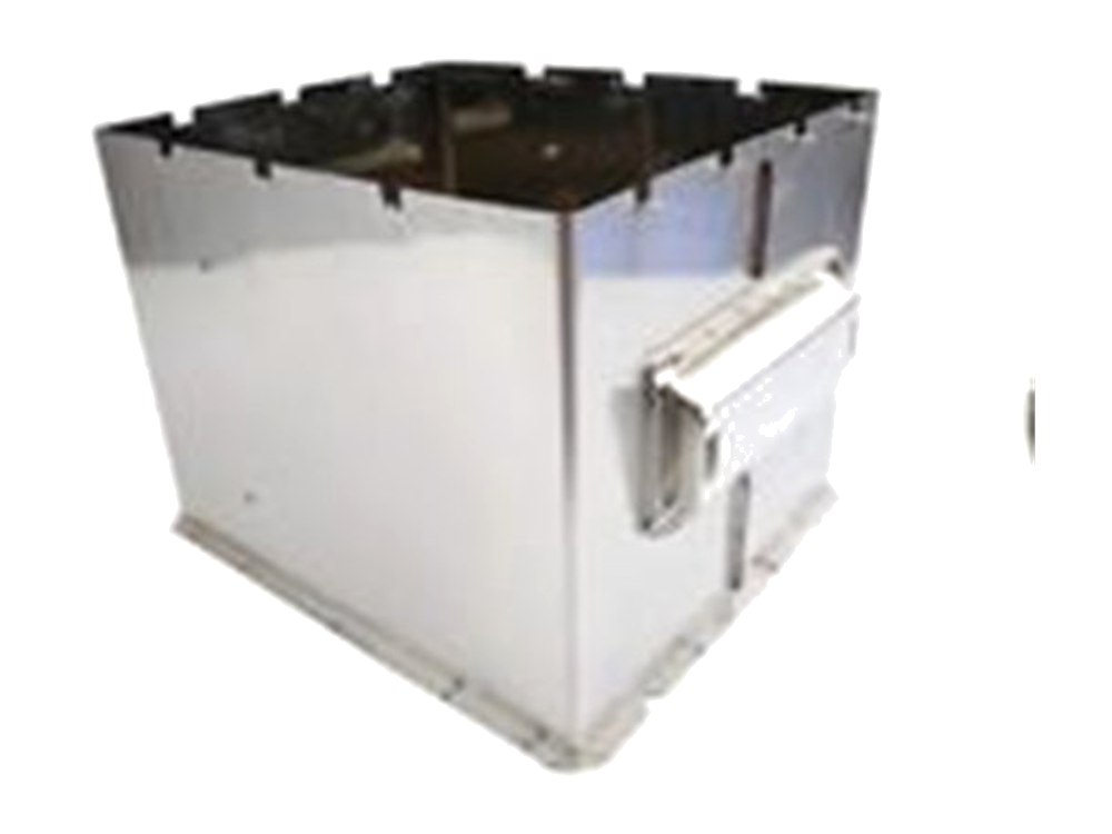 Fabricated stainless steel box housing with mounting bracket, made by XCWY