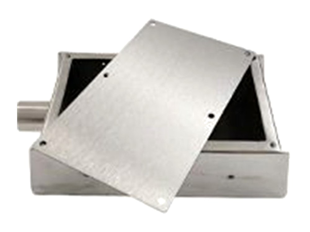 Stainless steel enclosure with removable cover plate and tube connection, made by XCWY
