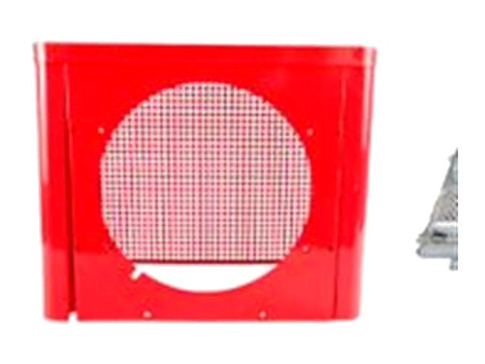 Powder-coated sheet metal enclosure panel with vent grille and formed mounting bracket, made by XCWY