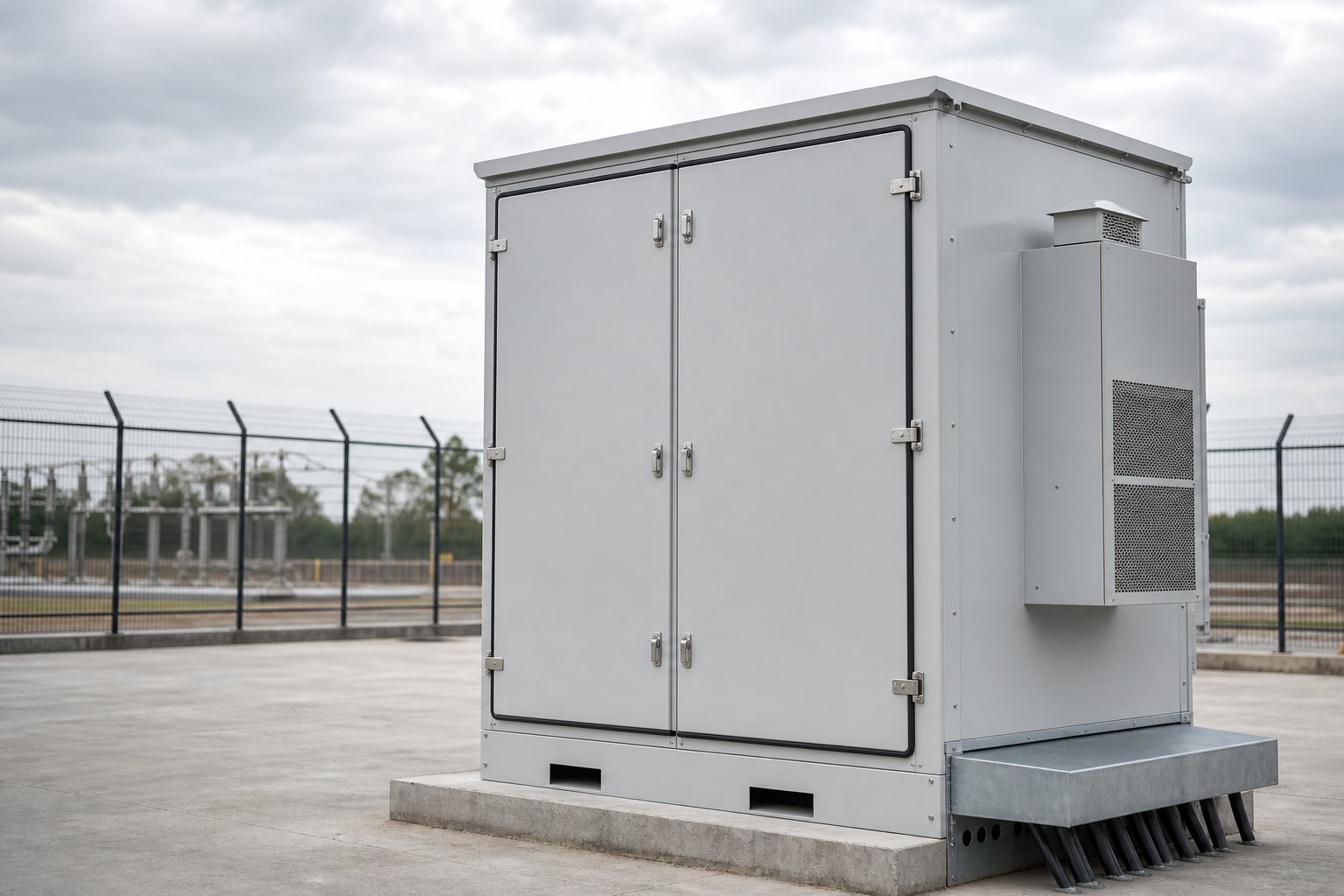 Generic outdoor BESS sheet metal enclosure illustration