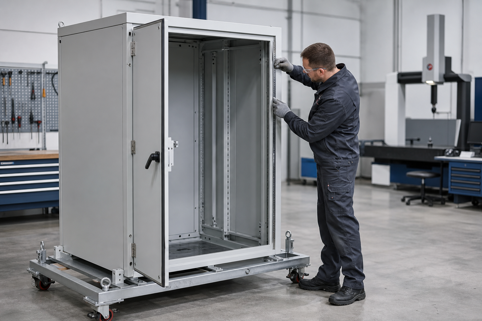 First-article inspection of a sheet metal BESS enclosure